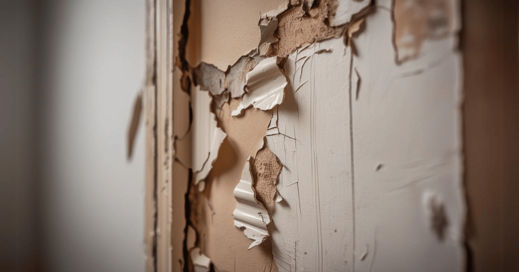 Paint peeling was a wall to show hidden home toxins in paint.