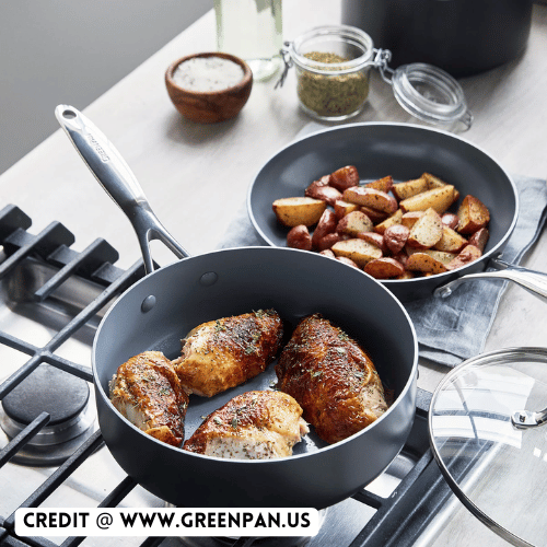 a pans with food in them